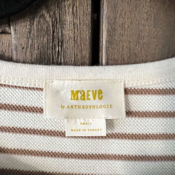 Maeve by Anthropologie Oversized Slouchy Striped Long Bell Sleeve Tee Size S EUC - Picture 6 of 9